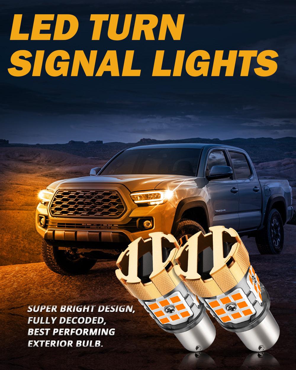 🆕1156 BA15S LED Turn Signal Light Rear/Front, Side Maker Light Bulbs 50W 4000LM CAN-Bus Error Free 3000K Amber B21-PRO Series |2 Bulbs