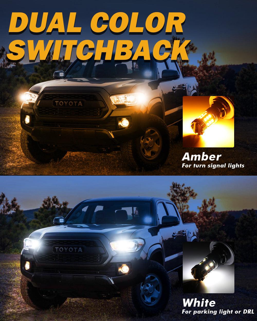 🆕 3157 US-CK LED Front Turn Signal & DRL Light Bulbs 50W 4000LM CAN-Bus Error Free Dual Color Switchback White & Amber B21-PRO Series | 2 Bulbs