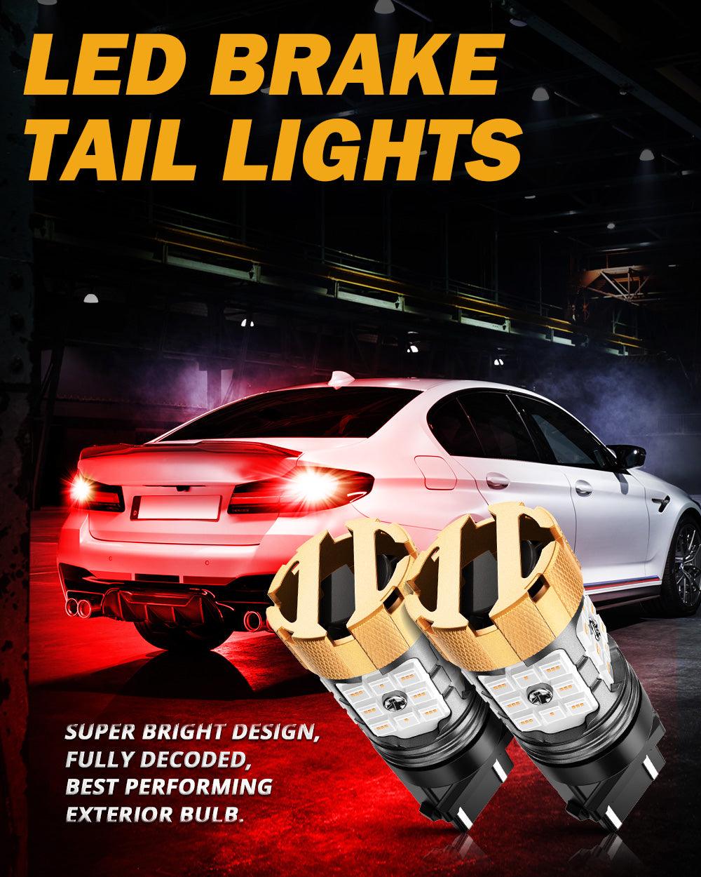 🆕T25 3157 3156 LED Brake/Tail Light Bulbs 50W 4000LM CAN-Bus Error Free Red B21-PRO Series | 2 Bulbs