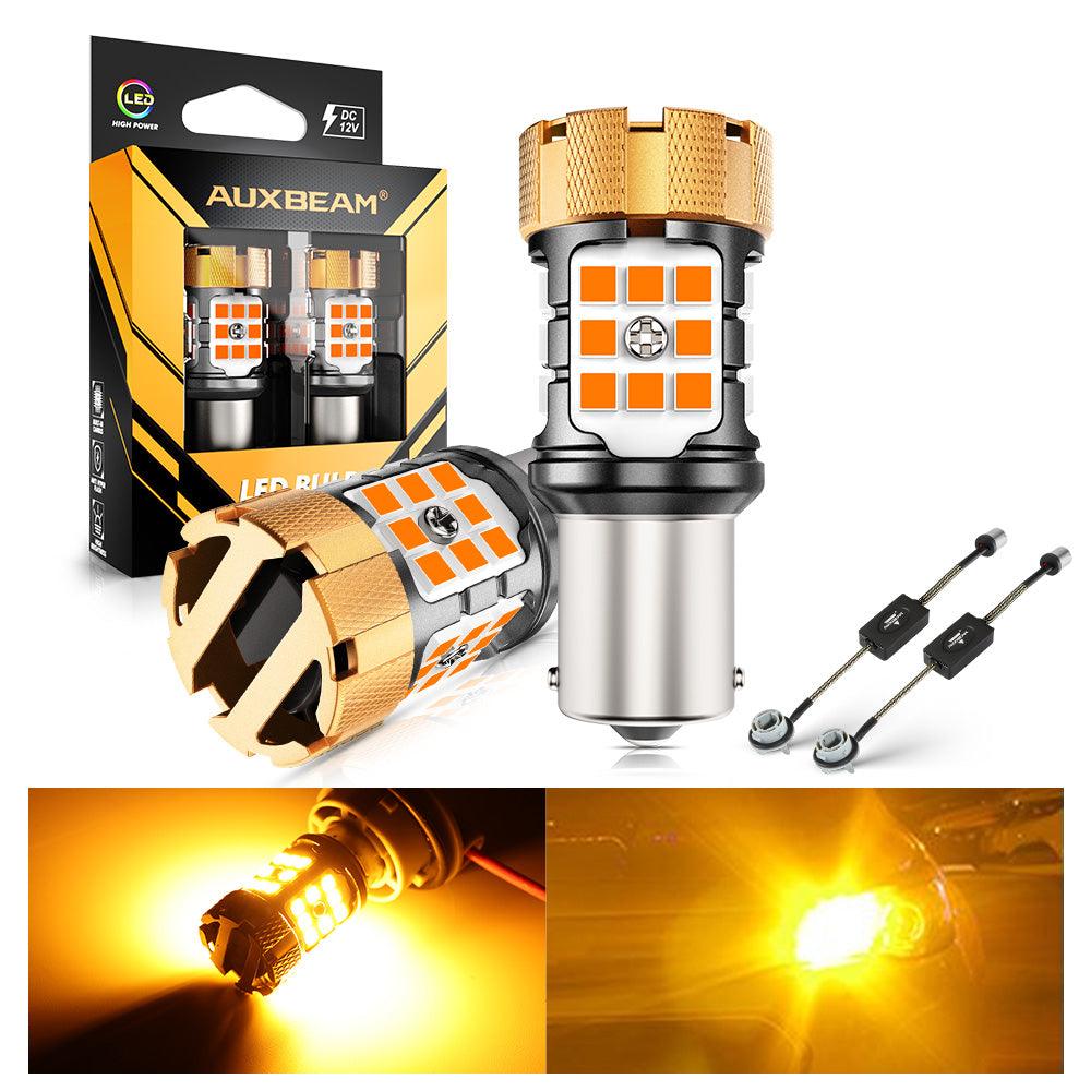 🆕1156 BA15S LED Turn Signal Light Rear/Front, Side Maker Light Bulbs 50W 4000LM CAN-Bus Error Free 3000K Amber B21-PRO Series |2 Bulbs