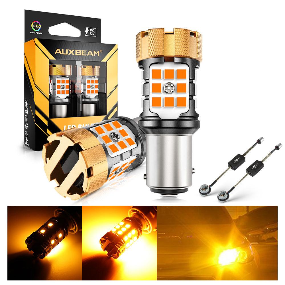 🆕1157 BAY15D LED Turn Signal Light Rear/Front, Side Maker Light Bulbs 50W 4000LMCAN-Bus Error Free 3000K Amber B21-PRO Series |2 Bulbs