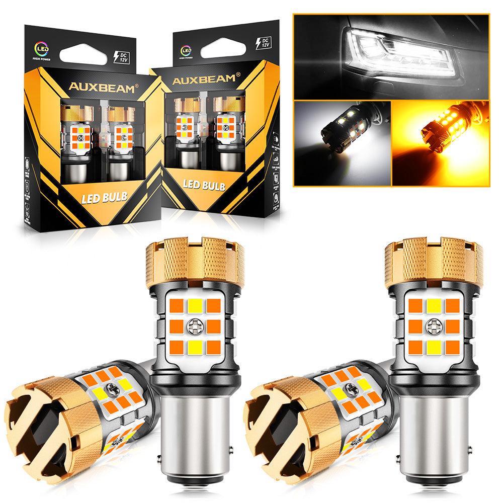 🆕 1157 BAY15D LED Front Turn Signal & DRL Light Bulbs 50W 4000LM CAN-Bus Error Free Dual Color Switchback White & Amber B21 Series | 2 Bulbs