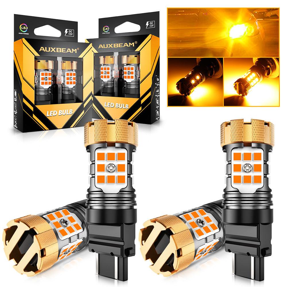 🆕T25 3157 3156 LED Turn Signal Light Rear/Front, Side Maker Light Bulbs 50W 4000LM CAN-Bus Error Free 3000K Amber B21-PRO Series |2 Bulbs
