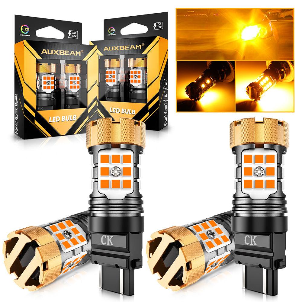 🆕3157 US-CK LED Turn Signal Light Rear/Front, Side Maker Light Bulbs 50W 4000LM CAN-Bus Error Free 3000K Amber B21-PRO Series |2 Bulbs
