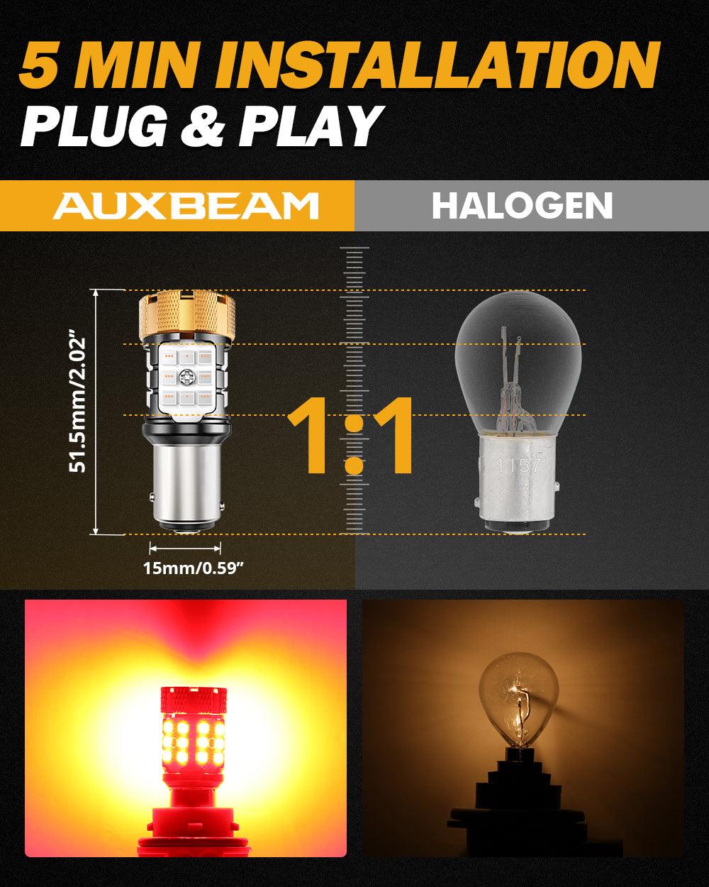 🆕 1157 BAY15D LED Brake/Tail Light Bulbs 50W 4000LM CAN-Bus Error Free Red B21-PRO Series | 2 Bulbs