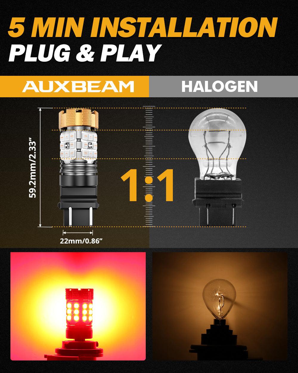 🆕T25 3157 3156 LED Brake/Tail Light Bulbs 50W 4000LM CAN-Bus Error Free Red B21-PRO Series | 2 Bulbs