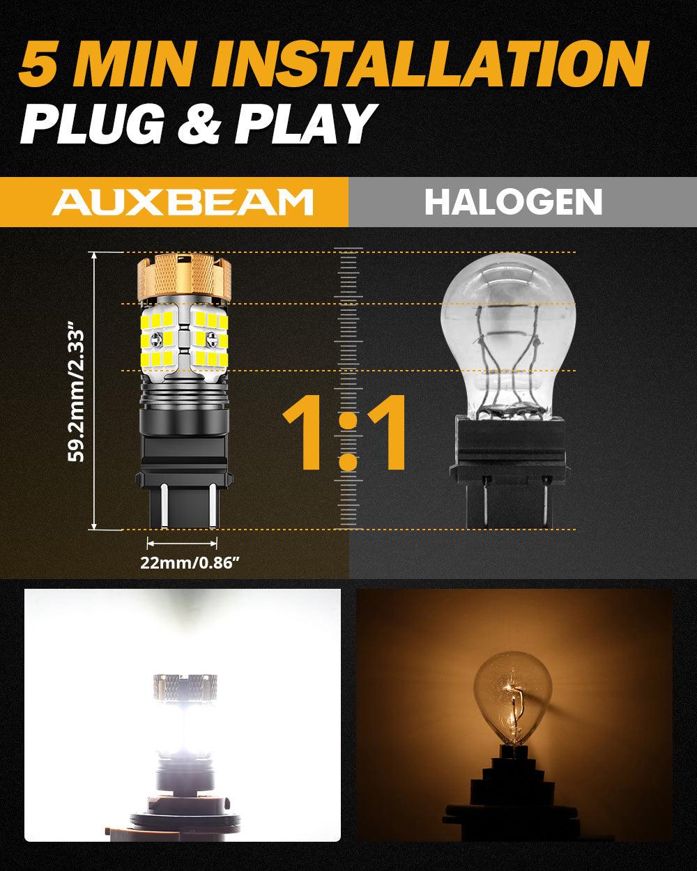 🆕T25 3157 3156 LED Backup Reverse/Turn Signal/Brake Tail Light Bulbs 50W 4000LM CAN-Bus Error Free 6500K White B21-PRO Series | 2 Bulbs