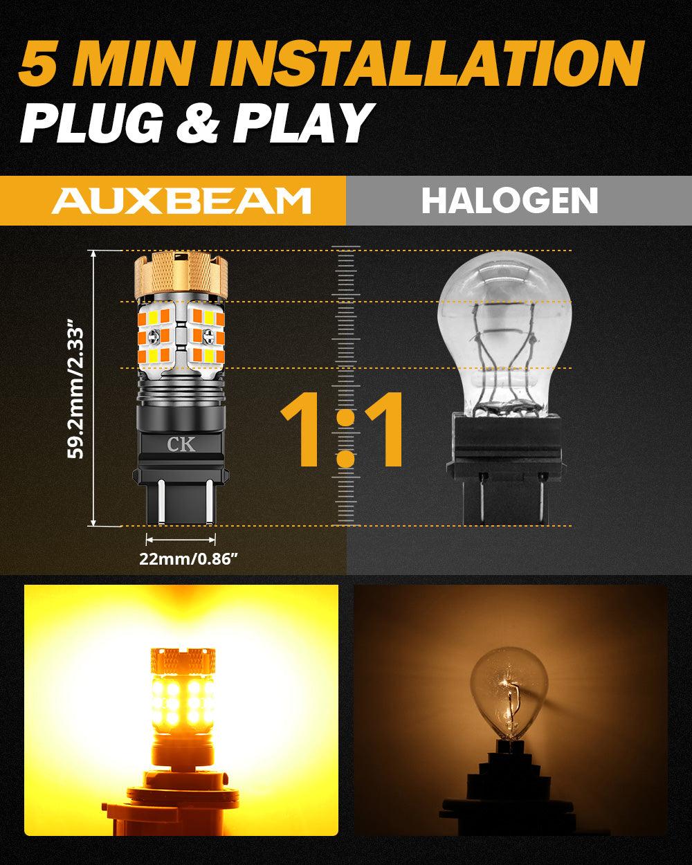 🆕 3157 US-CK LED Front Turn Signal & DRL Light Bulbs 50W 4000LM CAN-Bus Error Free Dual Color Switchback White & Amber B21-PRO Series | 2 Bulbs