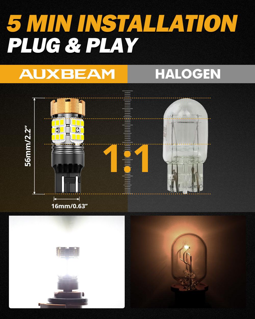 🆕T20 7443 7440 LED Backup Reverse/Turn Signal/Brake Tail Light Bulbs 50W 4000LM CAN-Bus Error Free 6500K White B21-PRO Series | 2 Bulbs