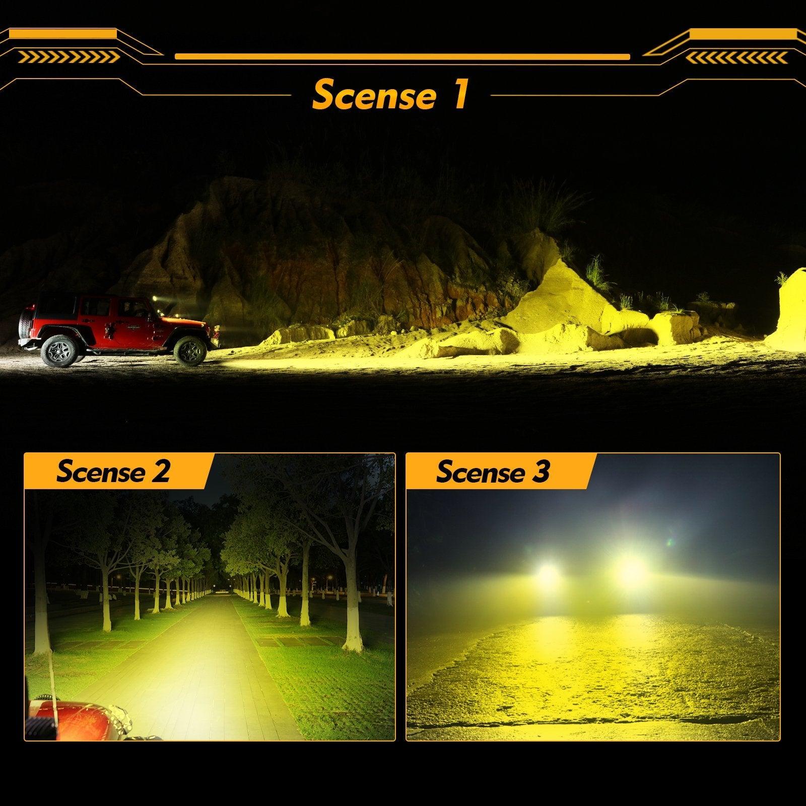 P4 Series | 4 Inch 90W Round LED Driving Lights Spot Amber Pod Lights - Auxbeam  – éclairage LED auto
