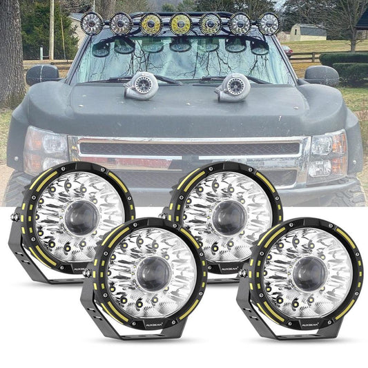 (2pcs/4pcs set) 7 Inch 230W 33332LM 360-PRO Series Custom Lens Offroad LED Driving Lights for 2008 Chevy Silverado 1500 Chevy Silverado 2500 3500 - Auxbeam  – éclairage LED auto