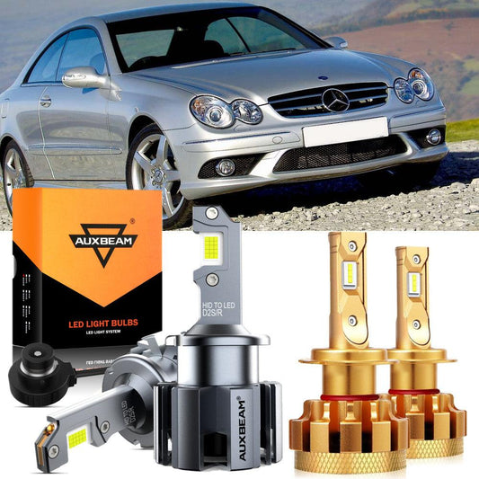 For 2003-2006 Mercedes-Benz CLK500 with HID headlamps LED Light Bulbs High Low Beam Bundle - Auxbeam  – éclairage LED auto