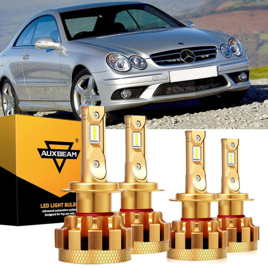 For 2003-2006 Mercedes-Benz CLK500 with Halogen Headlamps F-16 Plus Series Built-in Canbus LED Light Bulbs High Low Beam Bundle - Auxbeam  – éclairage LED auto