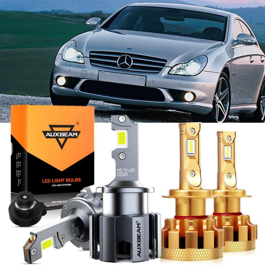 For 2007-2011 Mercedes-Benz CLS63 AMG with HID headlamps LED Light Bulbs High Low Beam Bundle - Auxbeam  – éclairage LED auto