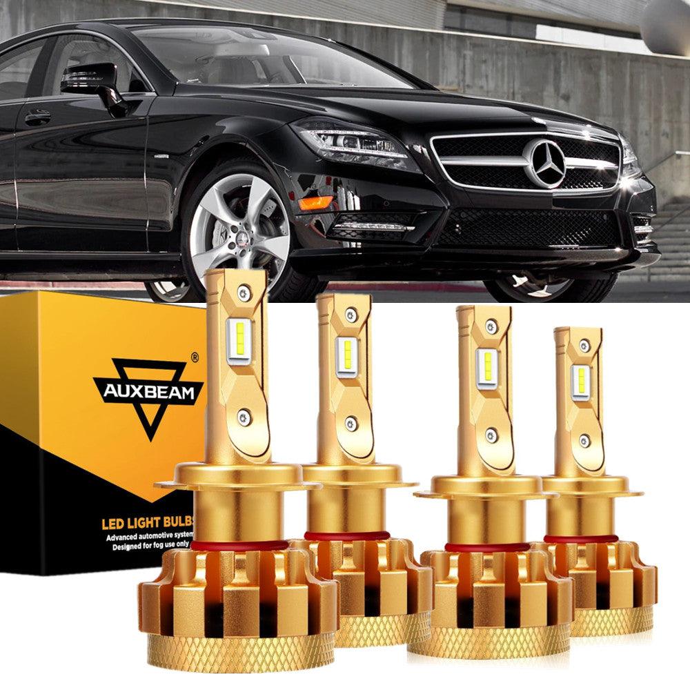 For 2007-2011 Mercedes-Benz CLS550 with Halogen Headlamps F-16 Plus Series Built-in Canbus LED Light Bulbs High Low Beam Bundle - Auxbeam  – éclairage LED auto