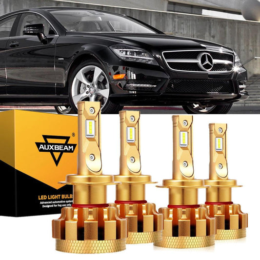 For 2007-2011 Mercedes-Benz CLS550 with Halogen Headlamps F-16 Plus Series Built-in Canbus LED Light Bulbs High Low Beam Bundle - Auxbeam  – éclairage LED auto