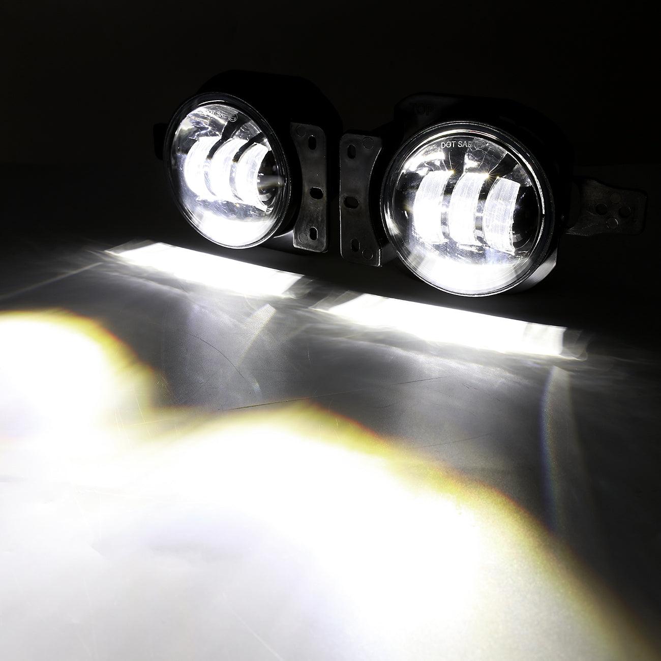 (2pcs/set) 4 Inch Round LED Fog Lamps with 2 Brackets for 2018 2019 2020 Jeep Wrangler JL JLU Jeep Gladiator JT