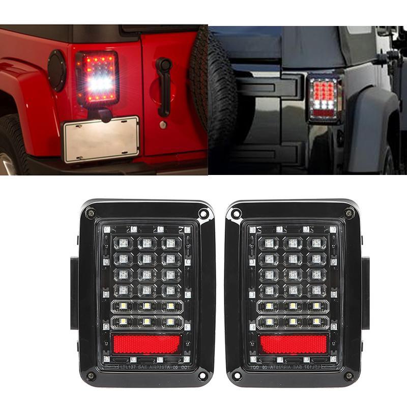 Feux Arrière LED Pour Jeep Wrangler JK 2007-2017 Version Américaine