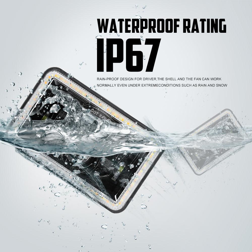 (2PCS/SET) 4x6" Sealed Beam LED Headlight with Hi-Lo Beam &amp; DRL Amber Turn Signal Light