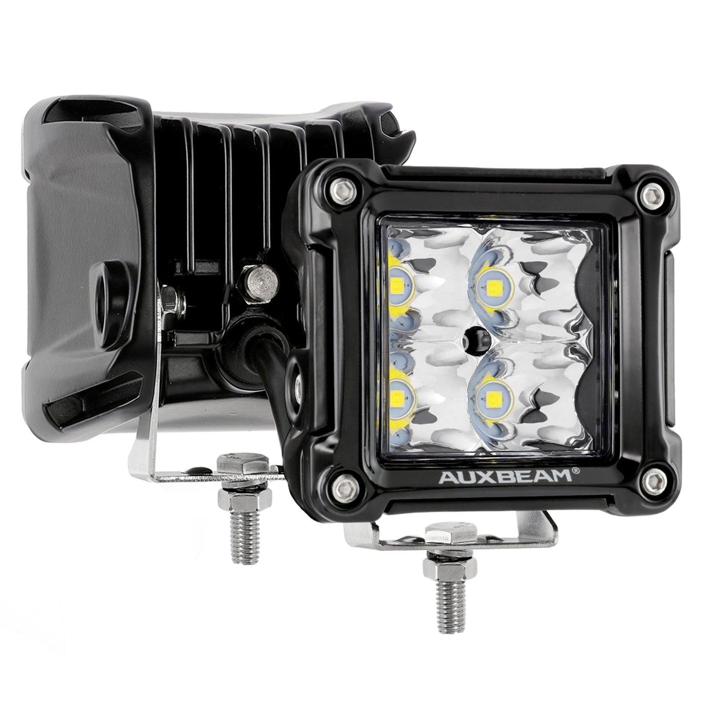 3 Inch 40W Spot/Flood Beam LED Pods Light + Universal LED Working Lights Mounting Brackets - Auxbeam  – éclairage LED auto