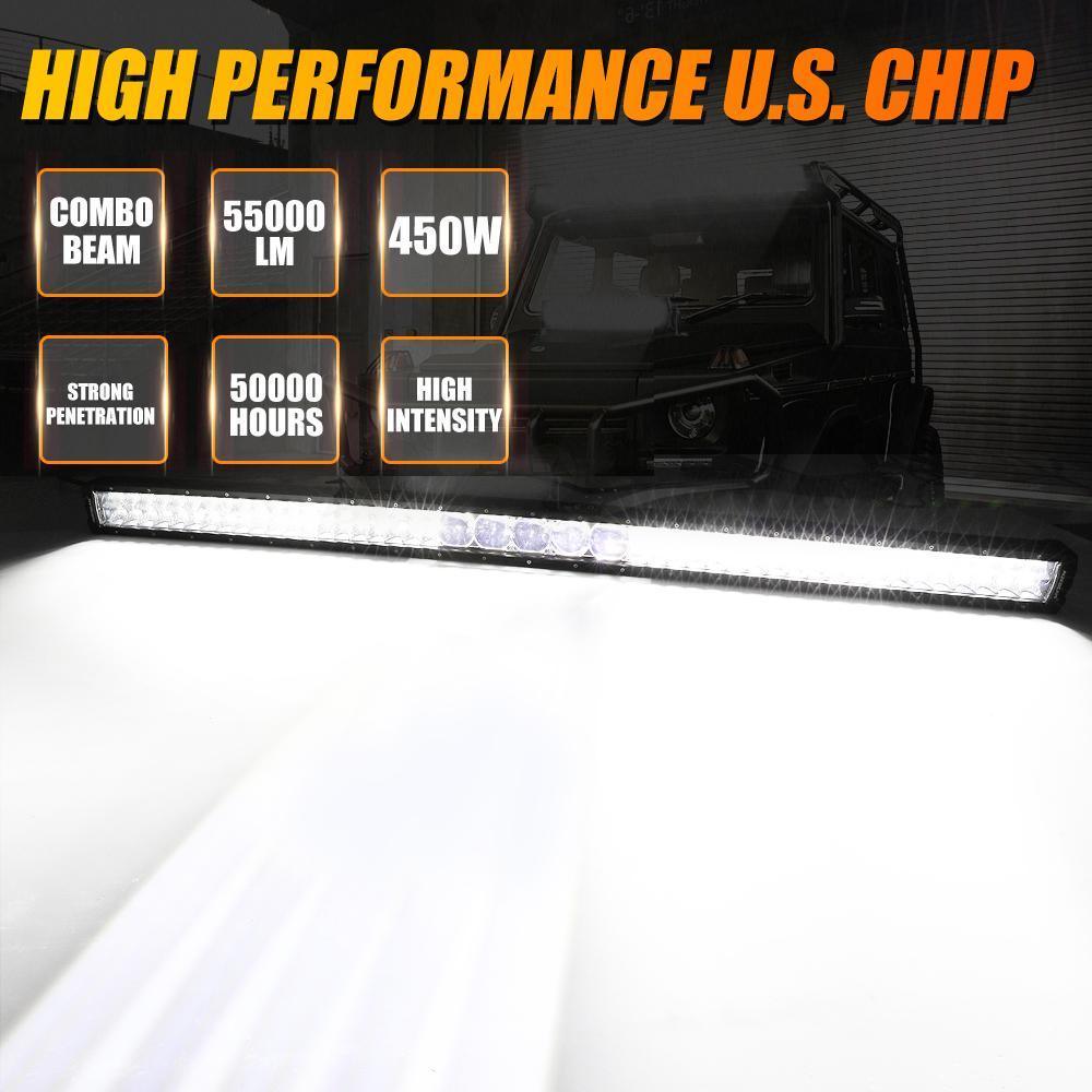 7" LED Halo Headlights + 4" Inch LED Fog Lights with DRL + 5D-PRO 52" Straight LED Light Bar + Windshield Mounting Brackets + 18W Flood Beam Pod Lights Set for for Jeep Wrangler JK