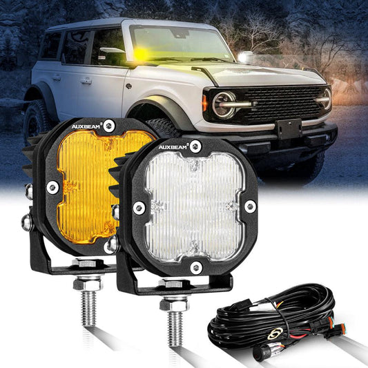XP-ULTRA Series 3 Inch 80W Flood Beam LED Pods Amber&White Offroad Lights - Auxbeam  – éclairage LED auto