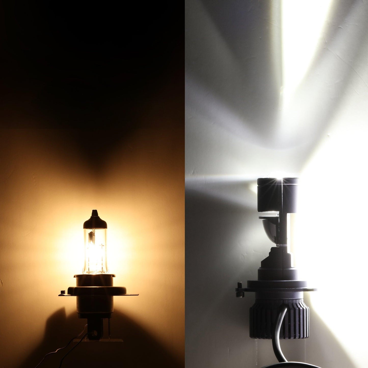 H4/HS1 LED Headlight Bulbs Mini Bi-LED Projector Lens High Low Dual Beam for Motorcycle Car Truck ATV UTV Snowmobile | 2 Bulbs - Auxbeam  – éclairage LED auto