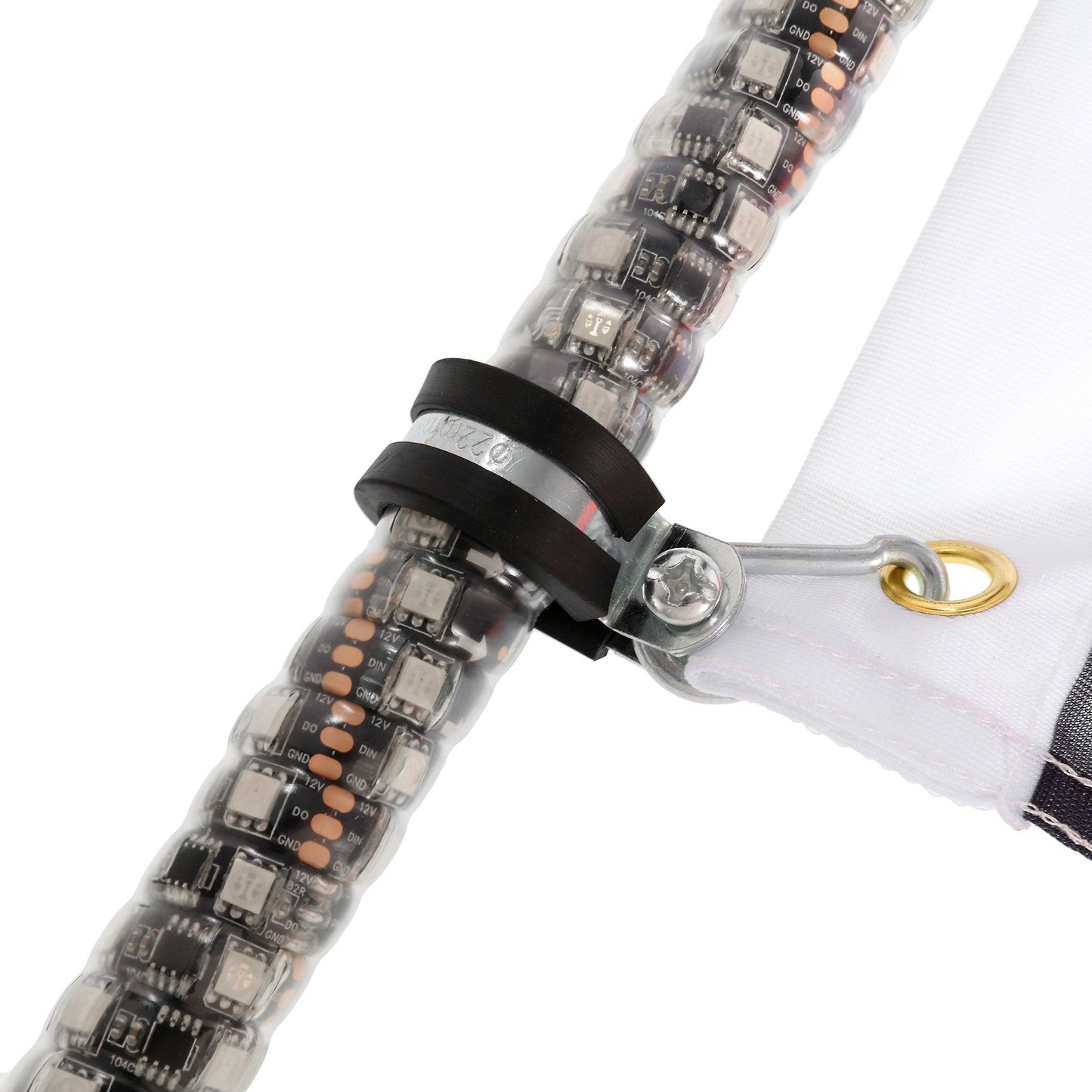 ضوء سوط LED RGB بطول 3 أقدام/4 أقدام مع تحكم عبر البلوتوث + حوامل تثبيت ضوء سوط للمركبات متعددة الاستخدامات (UTV) والمركبات رباعية الدفع (ATV) والمركبات على الطرق الوعرة