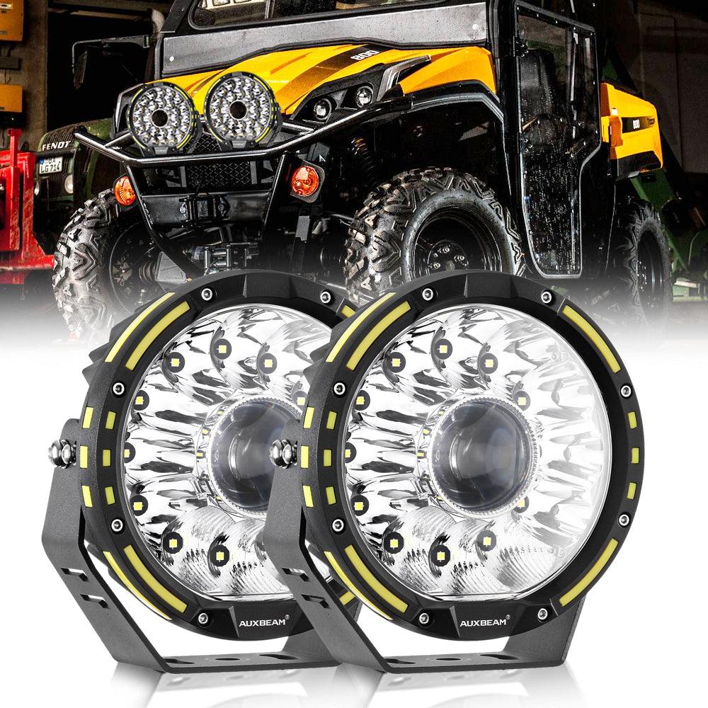 (2pcs/set) 7 Inch 230W 33332LM 360-PRO Series LED Driving Lights+Amber/Black Covers(Optional) for ATV UTV SIDE BY SIDE 4X4 - Auxbeam  – éclairage LED auto