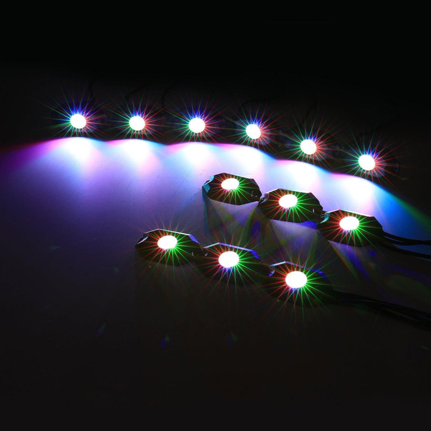 RGB LED Rock Light Set with Bluetooth Controller for ATV UTV