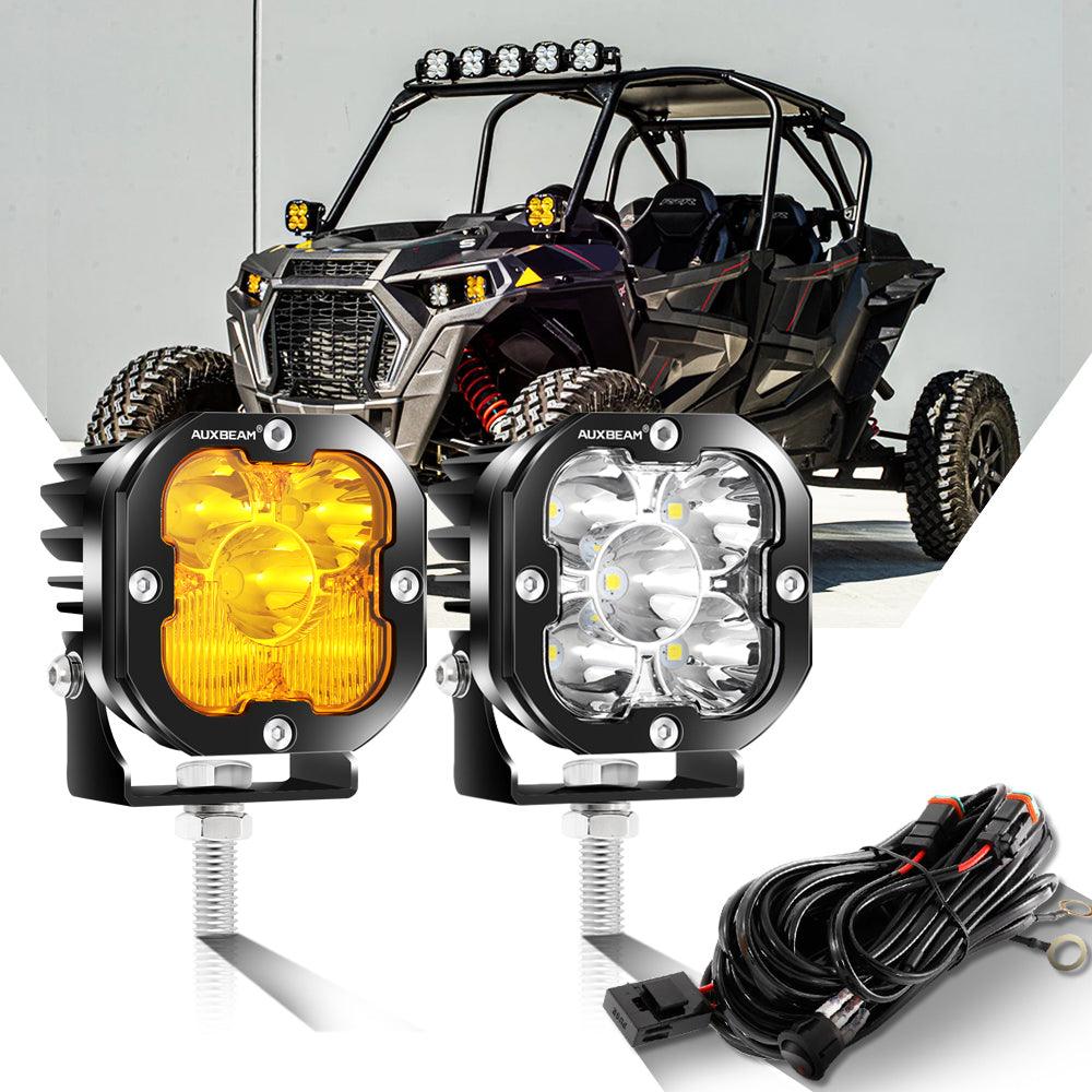 3 Inch 80W 9600LM LED Pods Lights White&Amber for ATV UTV SIDE BY SIDE 4X4 - Auxbeam  – éclairage LED auto