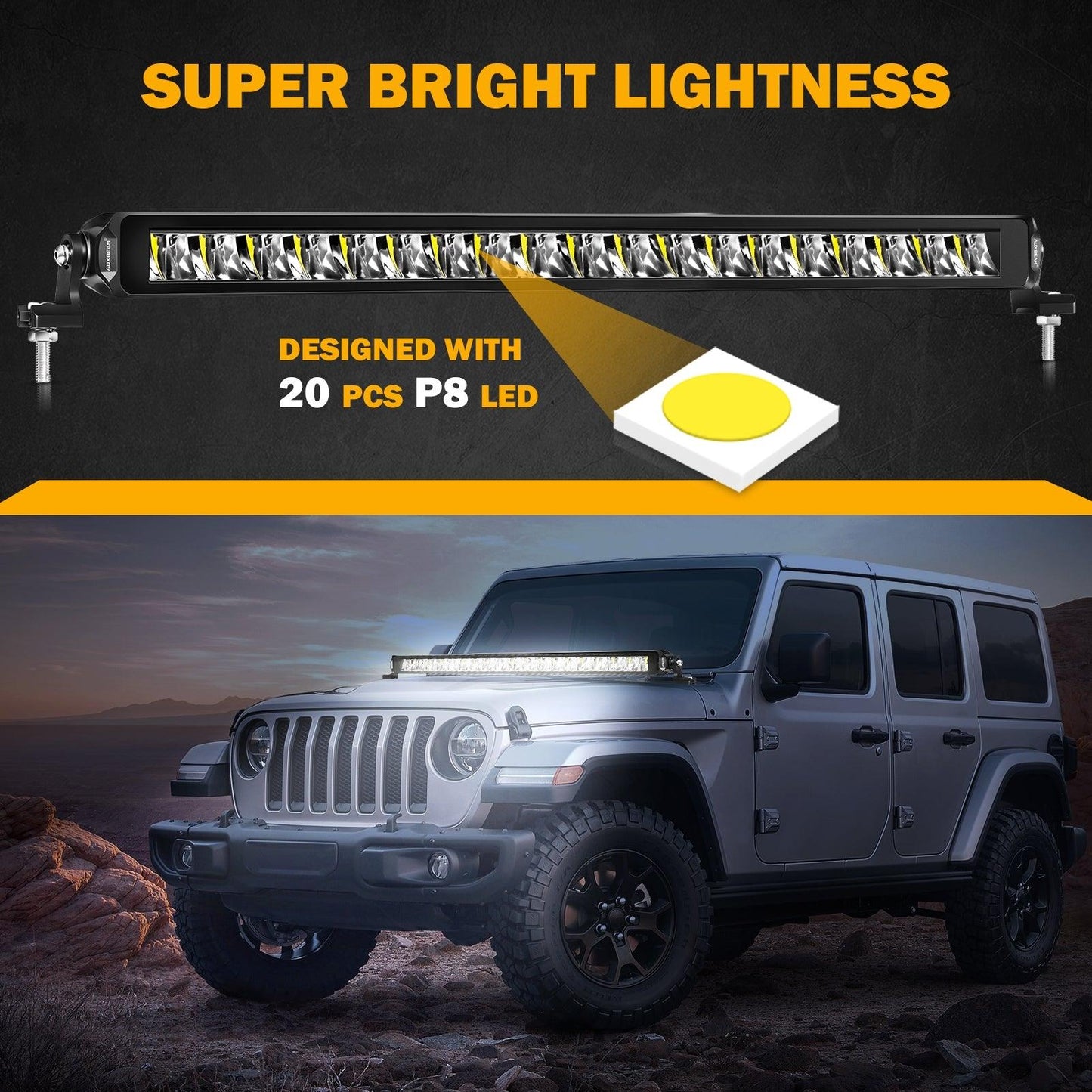 SP-basic Series 22 Inch 100W 11000LM Single Row Off Road LED Light Bar