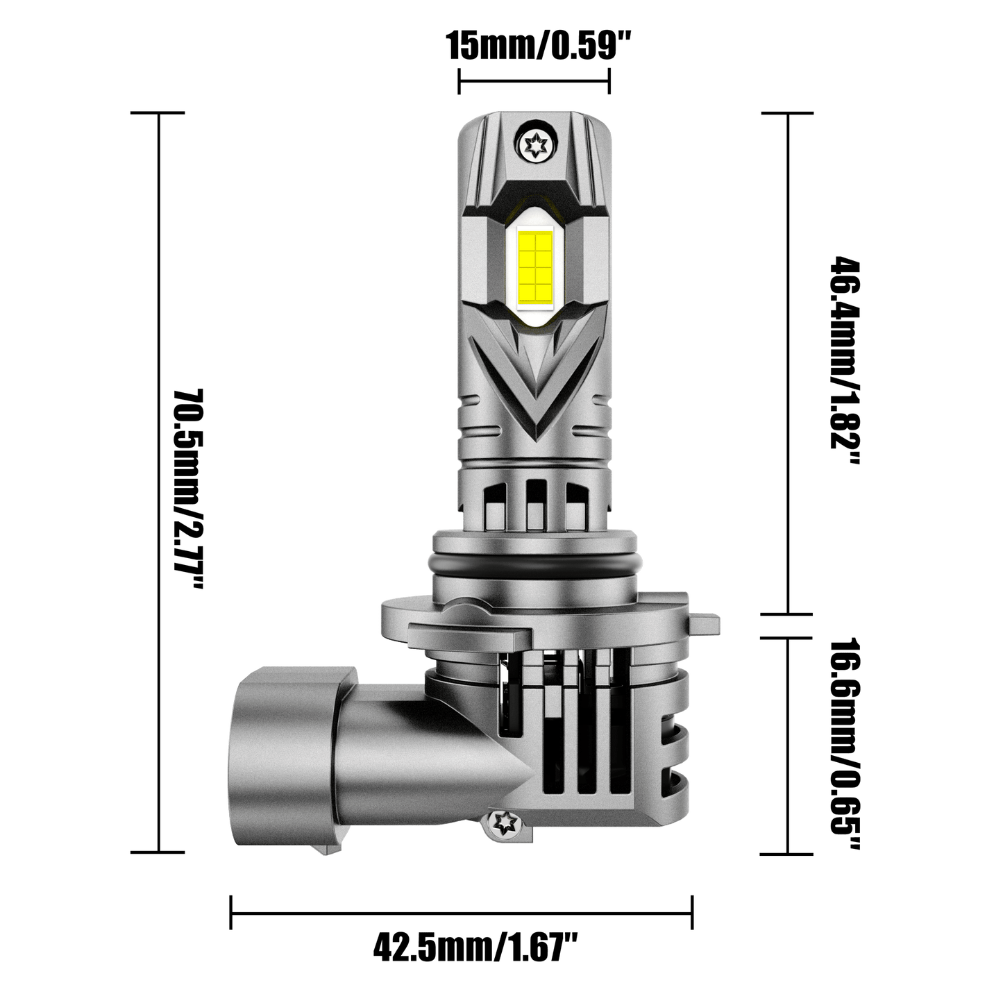 🆕9006/HB4 LED Headlight Bulbs Q25S Series 1:1 Mini Size 90W 22000LM 6500K Cool White | 2 Bulbs