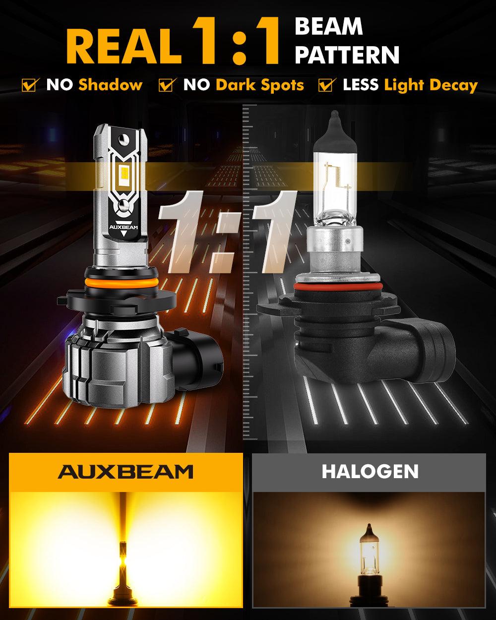 🆕H10 9145 9140 HB3 LED Fog Light/DRL Bulbs 50W 10000LM 3000K Golden Yellow Q5 Series | 2 Bulbs