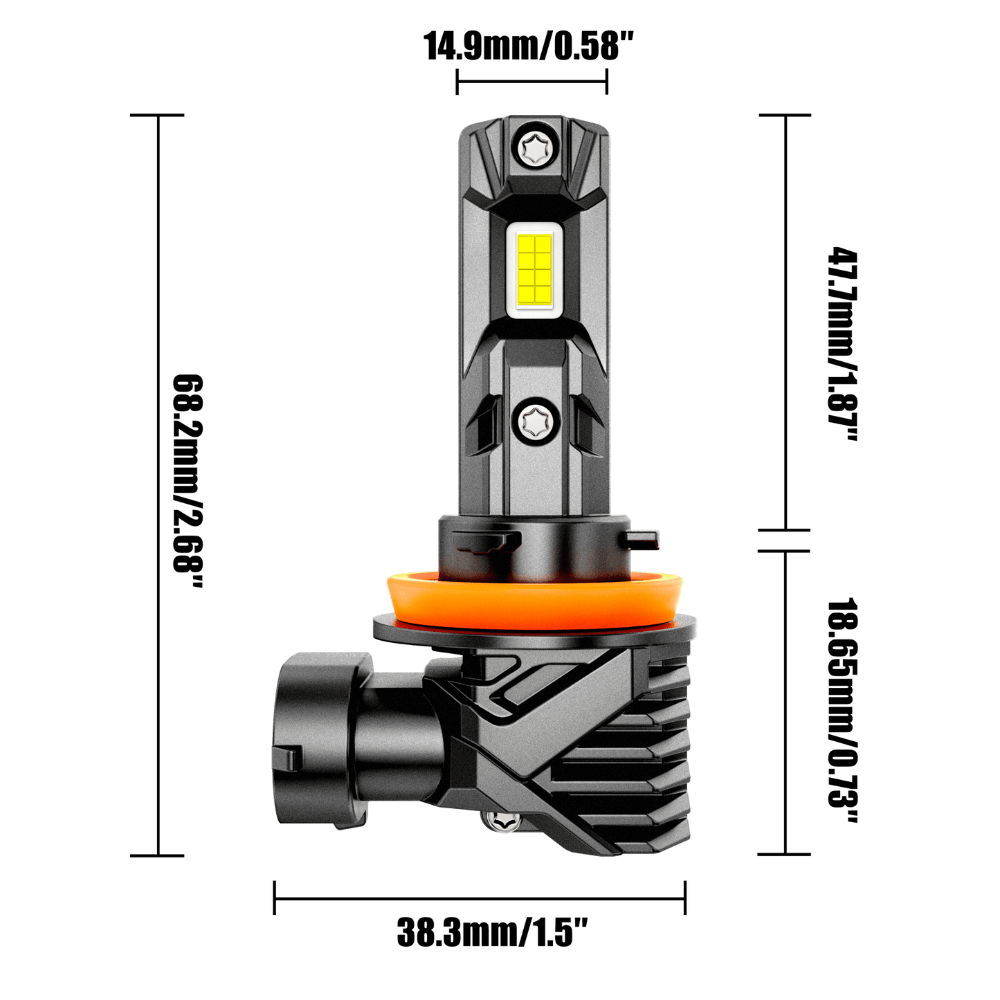 🆕Fanless & Wireless Q15 Series 18000LM 60W LED Headlight Bulbs/Fog Lights 6500K Cool White - Auxbeam  – éclairage LED auto