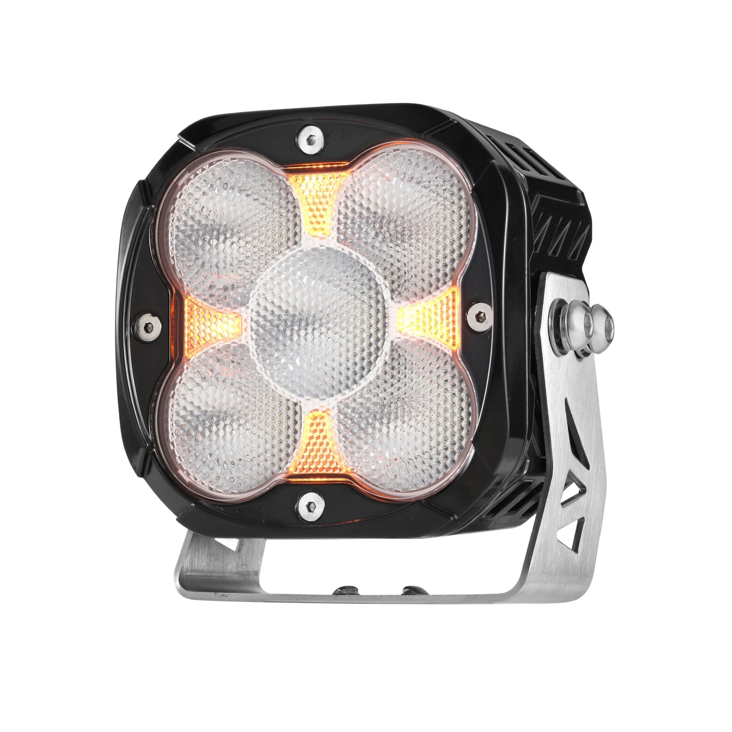 XP-ULTRA Series 4.5 Inch Flood Beam LED Pod Lights Off Road Lights with Amber Backlight
