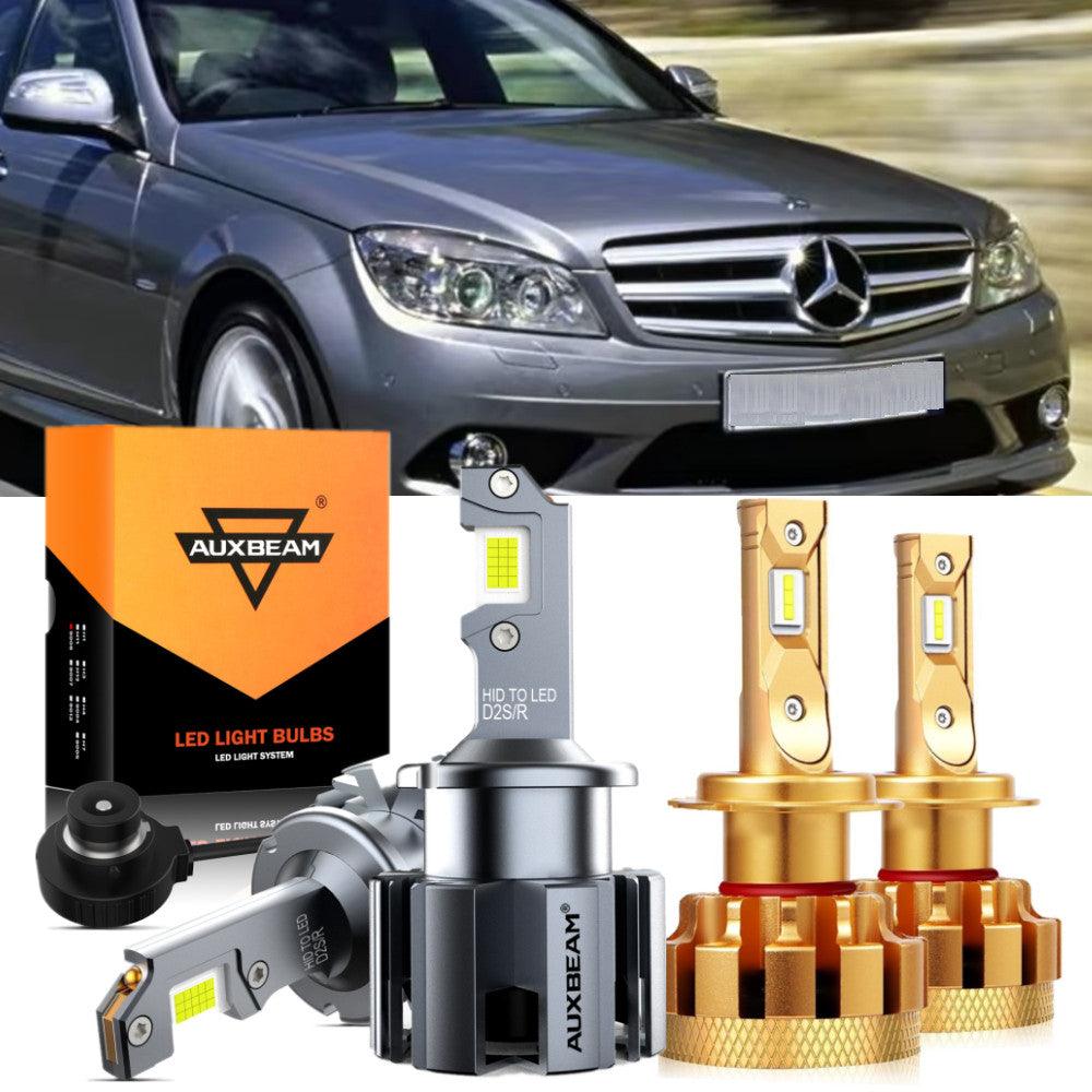 For 2006-2007 Mercedes-Benz C350 with HID headlamps LED Light Bulbs High Low Beam Bundle - Auxbeam  – éclairage LED auto
