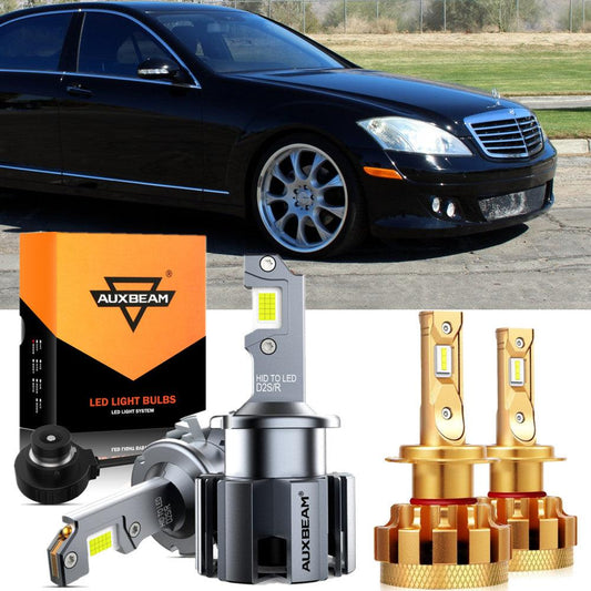 For 2008 Mercedes-Benz R550 with HID headlamps LED Light Bulbs High Low Beam Bundle - Auxbeam  – éclairage LED auto