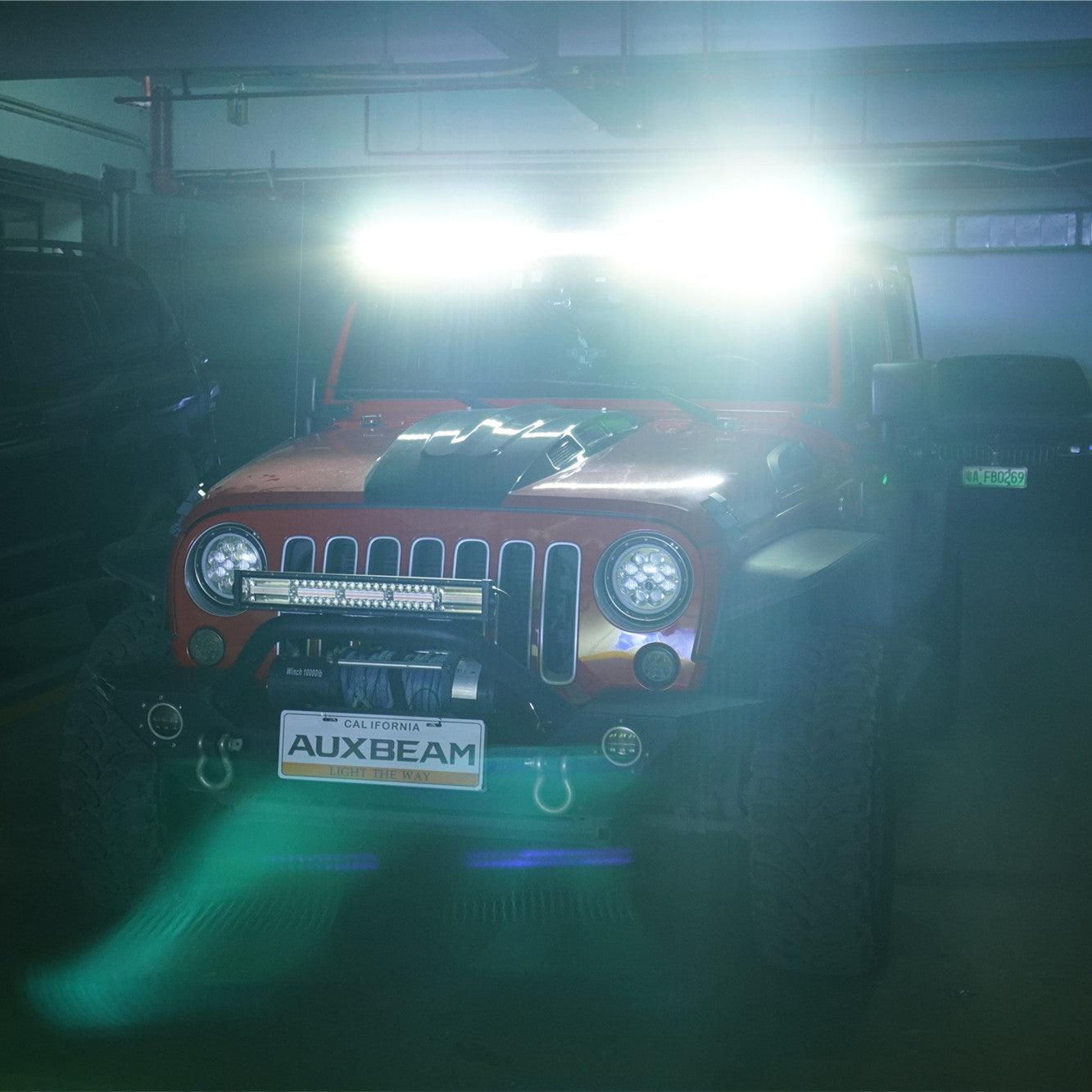 52" 5D-PRO LED Light Bar &amp; 3"LED PODS &amp; 2 IN 1 Design Windshield Mounting Brackets For Jeep Wrangler JK 2007~2017