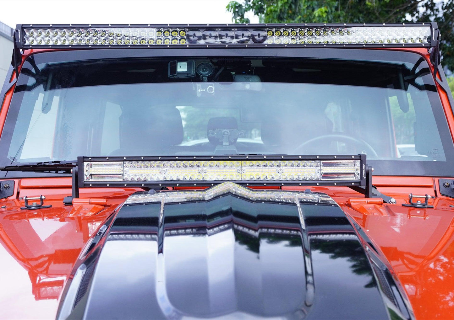 52" 5D-PRO LED Light Bar &amp; 3"LED PODS &amp; 2 IN 1 Design Windshield Mounting Brackets For Jeep Wrangler JK 2007~2017