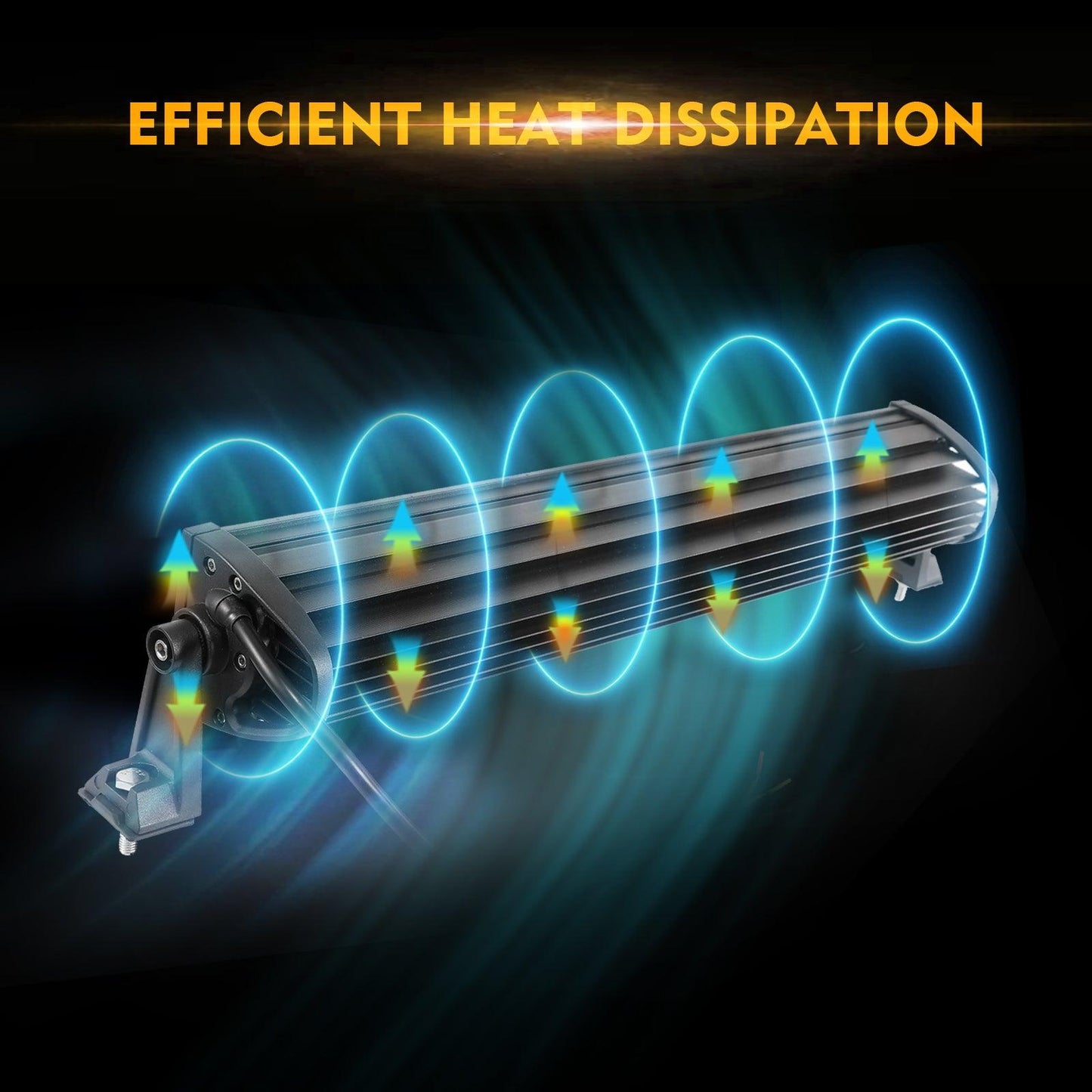 شريط إضاءة LED للطرق الوعرة مقاس 22 بوصة، 6 أوضاع، باللونين الأبيض والأصفر