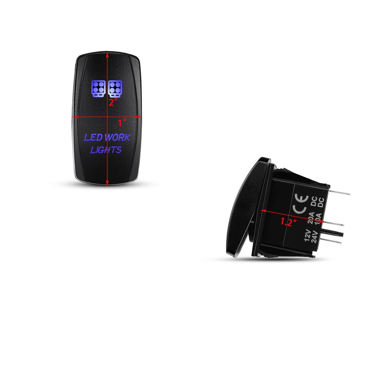 5 Pin Laser On/Off switches 20A/12V 10A/24V Switch with Jumper Wires Set for Cars,Trucks,RVs - Auxbeam