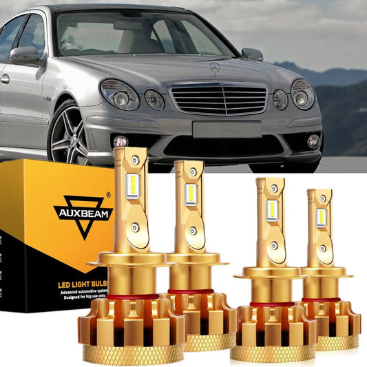 For 2007-2013 Mercedes-Benz E63 AMG with Halogen Headlamps F-16 Plus Series Built-in Canbus LED Light Bulbs High Low Beam Bundle - Auxbeam  – éclairage LED auto