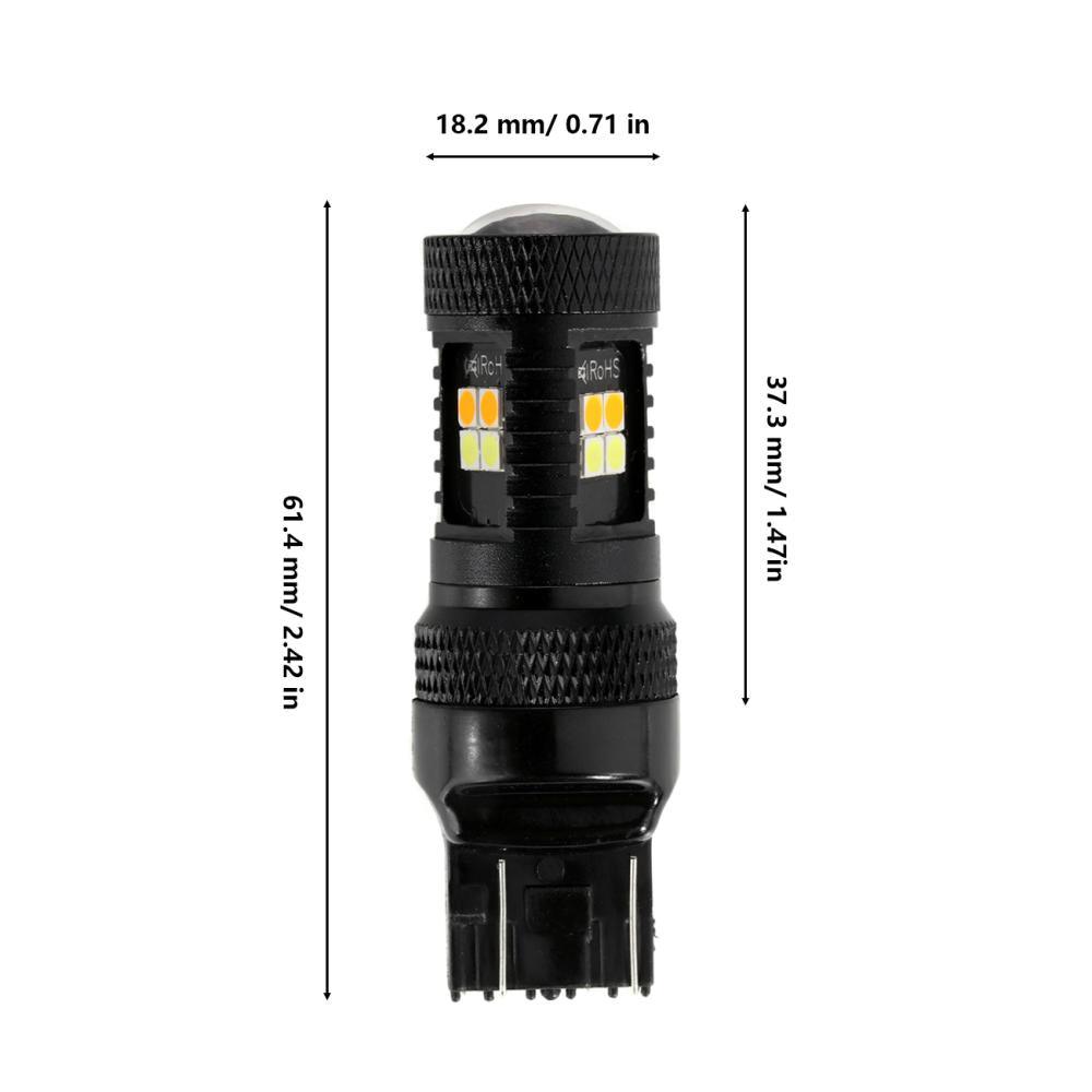 T20 7443 7440 LED Front Turn Signal &amp; DRL Light Bulbs 300% High Brightness Dual Color Switchback White &amp; Amber | 2 bulbs 