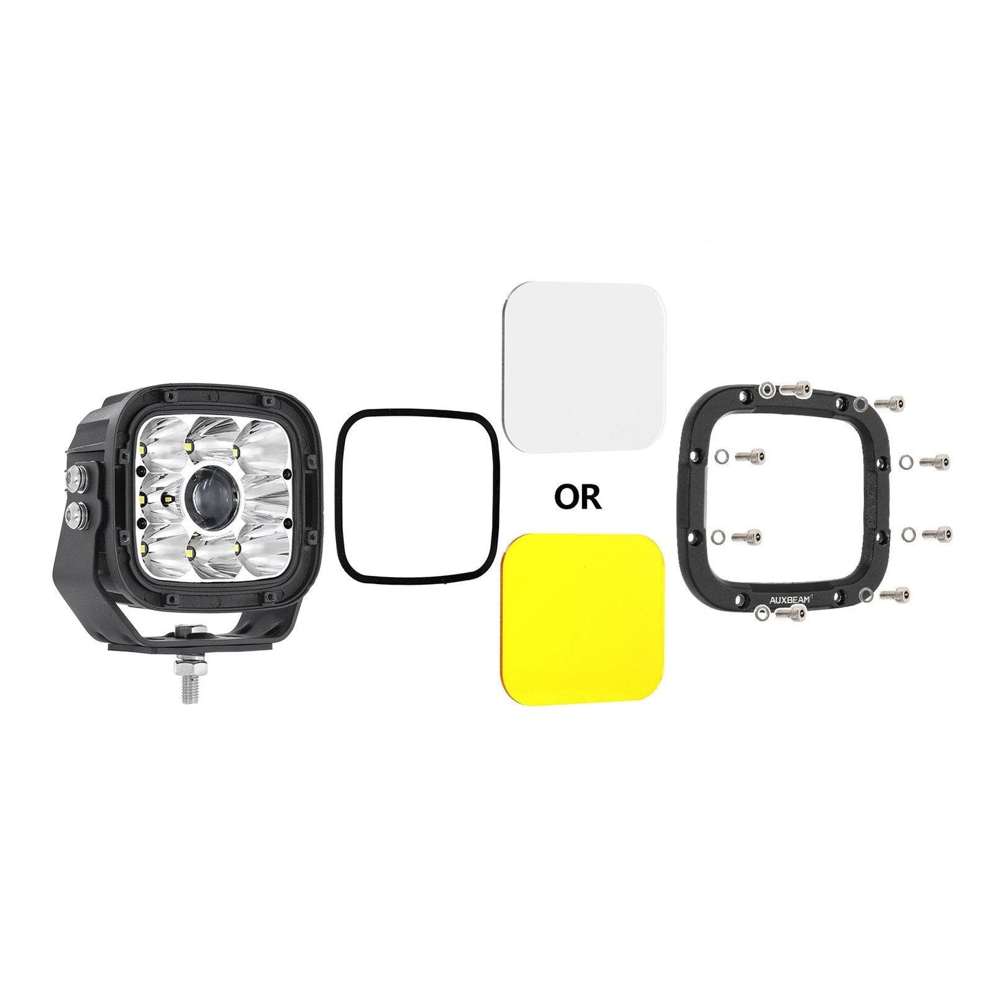 5 Inch 110W White/Amber Spot Light LED Driving Lights with Additional Amber Covers