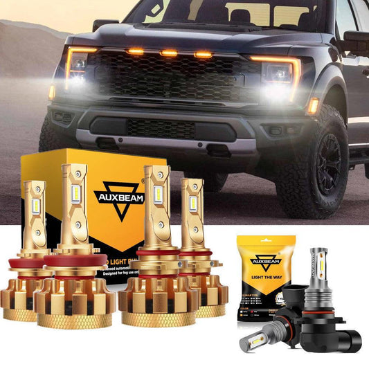 For 2015-2020 FORD F150 F-16 Plus Series 9005+H11 Built-in Canbus Automotive Grade 28000LM LED Light Bulbs High Low Beam Bundle