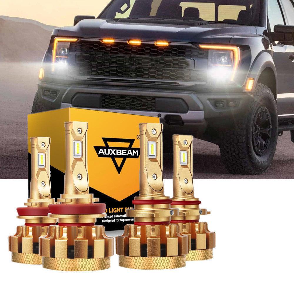 For 2015-2020 FORD F150 F-16 Plus Series 9005+H11 Built-in Canbus Automotive Grade 28000LM LED Light Bulbs High Low Beam Bundle