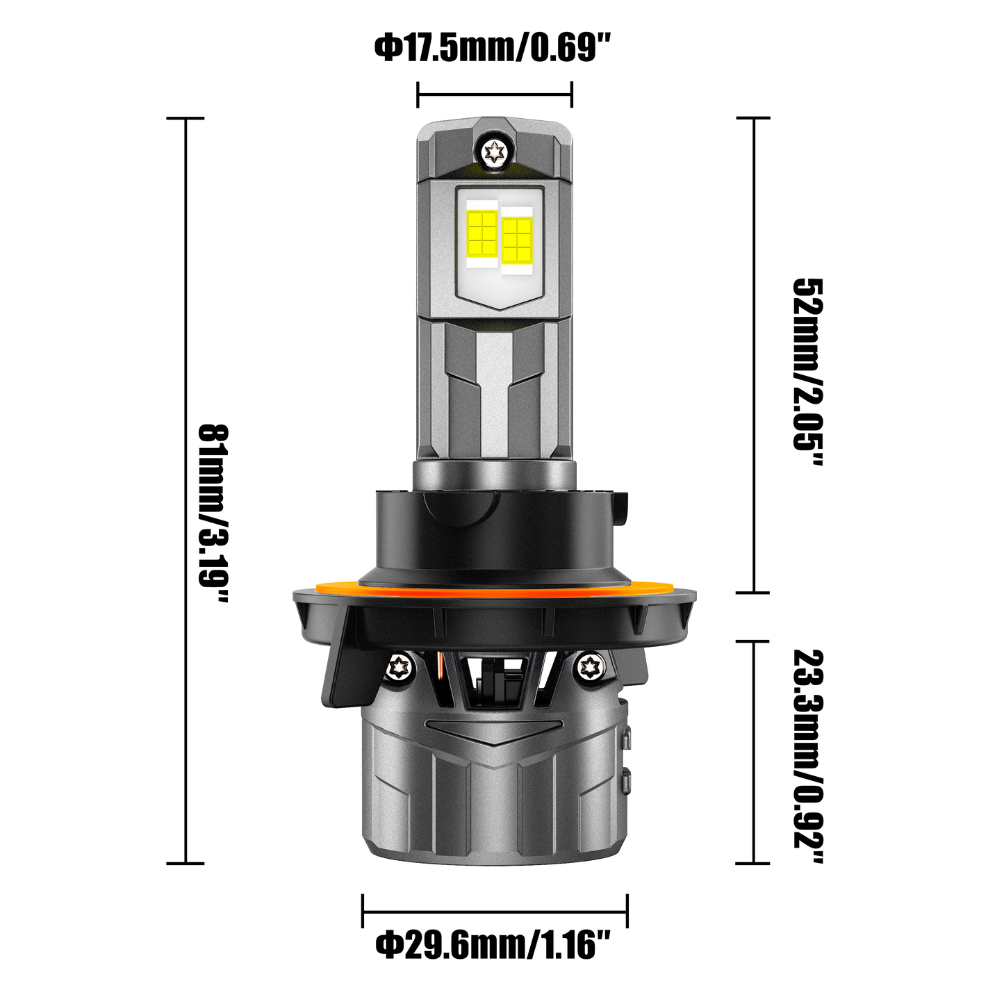 🆕H13/9008 LED Headlight Bulbs 100W 22000LM F18 Series 1:1 Mini Size 6500K Cool White | 2 Bulbs