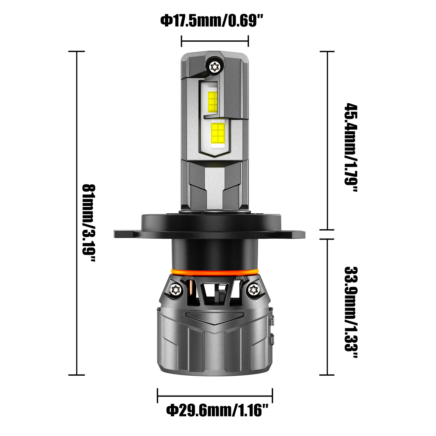 🆕H4/9003 LED Headlight Bulbs 100W 22000LM F18 Series 1:1 Mini Size 6500K Cool White | 2 Bulbs