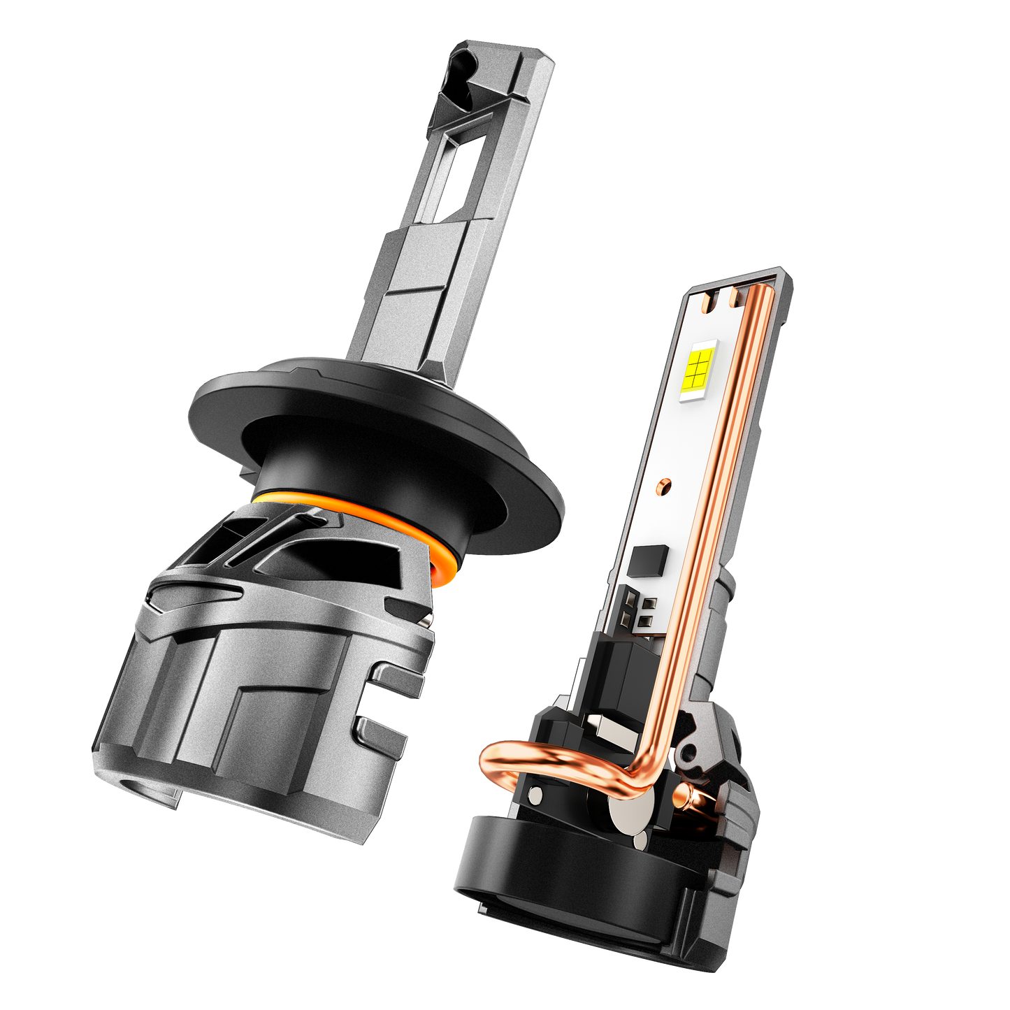 مصابيح أمامية LED H7، بقوة 100 واط، 22000 لومن، سلسلة F18، مقاس صغير، 6500 كلفن، لون أبيض بارد | مصباحان